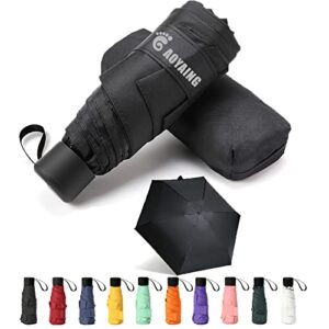 gaoyaing compact travel umbrella with case sun&rain lightweight small and compact suit for pocket black,34 inches