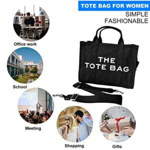 gruciso Large Tote Bag for Women, Crossbody Canvas Tote Bag, Women Shoulder Tote Bag with Zipper for Office, Travel, School