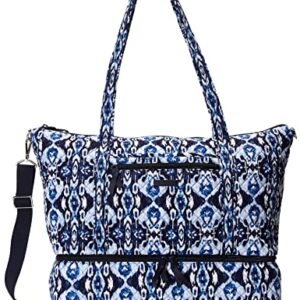 Vera Bradley Women's Cotton Deluxe Tote Travel Bag, Ikat Island, One Size US