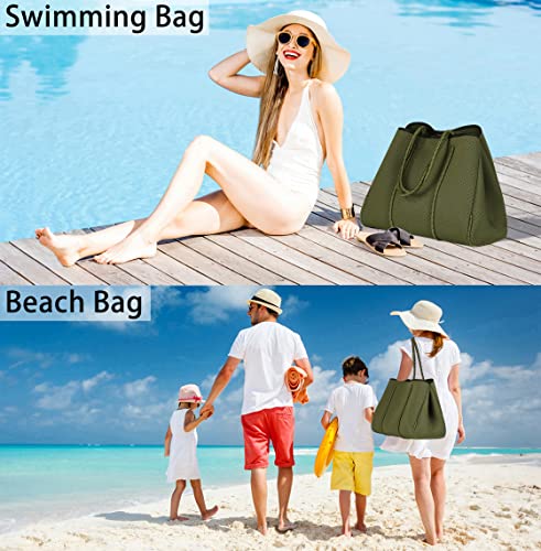 IBFUN Neoprene Tote Bag Large Beach Bag for Women Pool Gym Tote Bag Travel Tote Bag