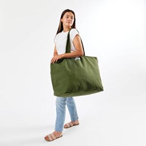 foundry by fit + fresh, all the things tote bag, luggage, travel duffle bag, weekender bags for women, and beach bag, olive