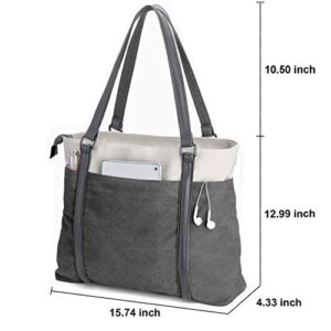 Women's Work Bag with Laptop Compartment Zipper Pockets Teacher Totes Purse