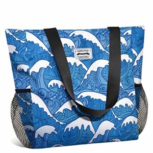 buringer homespon large tote bag with pockets shoulder bag lightweight for travel hiking beach gym