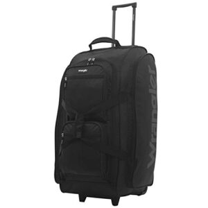 Wrangler Wesley Rolling Duffel Bag, Black, Large 30-Inch