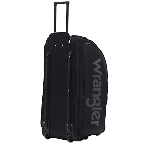 Wrangler Wesley Rolling Duffel Bag, Black, Large 30-Inch