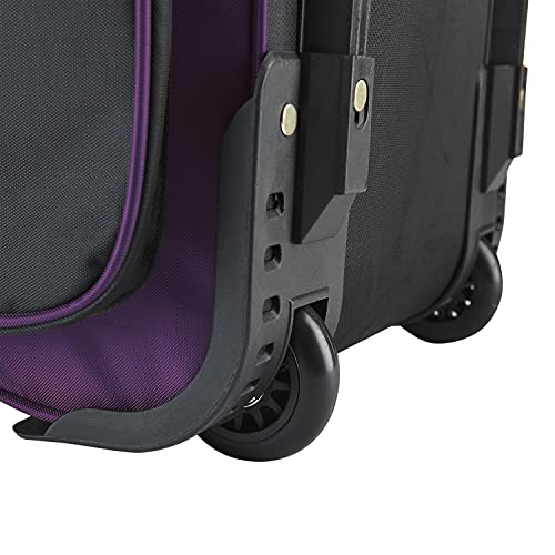 Travelers Club Xpedition 30 Inch Multi-Pocket Upright Rolling Duffel Bag, Purple, 30" Suitcase