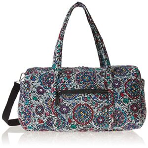 vera bradley women’s large travel duffel bag, stained glass medallion-recycled cotton, one size