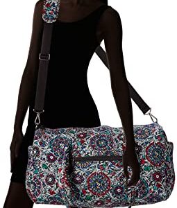 Vera Bradley Women's Large Travel Duffel Bag, Stained Glass Medallion-Recycled Cotton, One Size