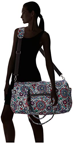 Vera Bradley Women's Large Travel Duffel Bag, Stained Glass Medallion-Recycled Cotton, One Size