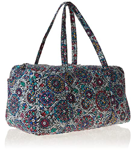 Vera Bradley Women's Large Travel Duffel Bag, Stained Glass Medallion-Recycled Cotton, One Size