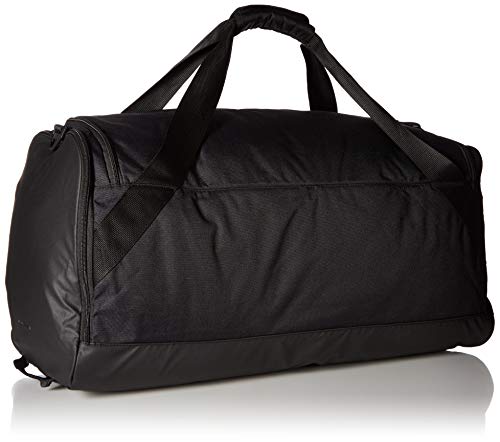 NIKE Brasilia Duffel Bag, Black/Black/White, Large