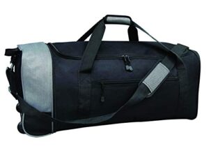 travelers club 30″ xpedition rolling travel duffel bag, black, inch