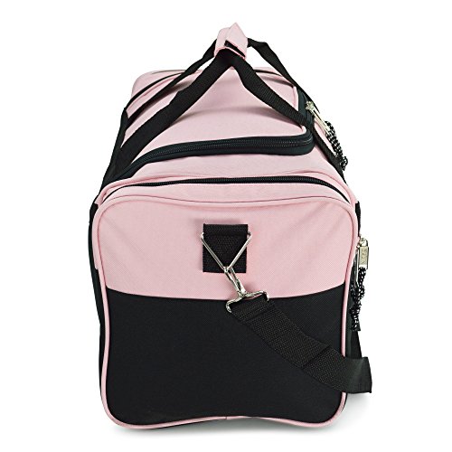 DALIX 21" Blank Sports Duffle Bag Gym Bag Travel Duffel with Adjustable Strap in Pink