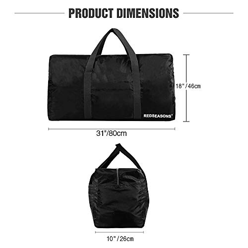 REDSEASONS Extra Large Duffle Bag Lightweight, 96L Travel Duffle Bag Foldable for Men Women, Black