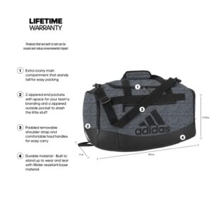 adidas Defender 4 Small Duffel Bag, Jersey Onix Grey/Black, One Size