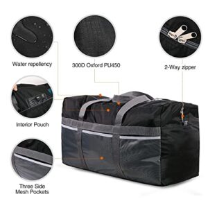 REDCAMP Extra Large Duffle Bag Lightweight, 96L Water Resistant Travel Duffle Bag Foldable for Men Women, Black