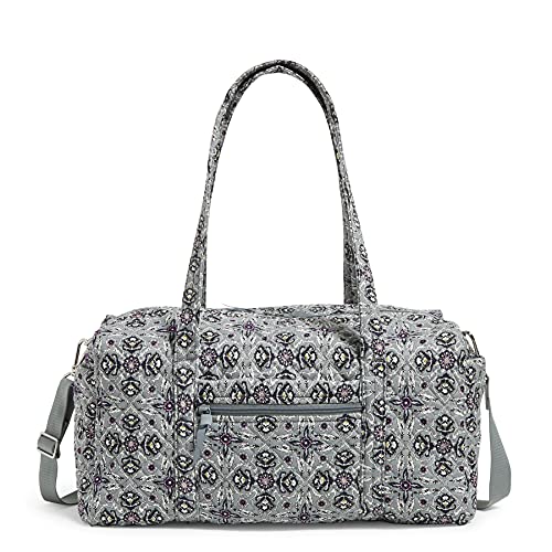 Vera Bradley Women's Medium Travel Duffel Bag, Plaza Tile-Recycled Cotton, One Size