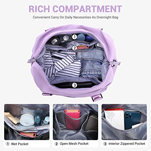 LOVEVOOK Weekender Bag for Women Cute Travel Tote Bag Gym Duffel Bag with Toiletry Bag Carry On Bag Overnight Bag with Wet Pocket Hospital Bag for Labor and Delivery