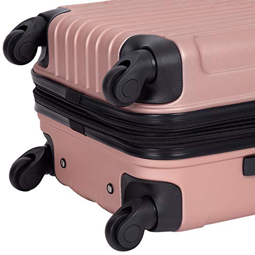 Travelers Club Midtown Hardside 4-Piece Luggage Travel Set, Rose Gold