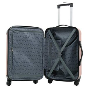 Travelers Club Midtown Hardside 4-Piece Luggage Travel Set, Rose Gold