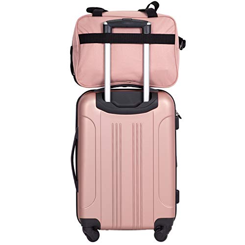 Travelers Club Midtown Hardside 4-Piece Luggage Travel Set, Rose Gold