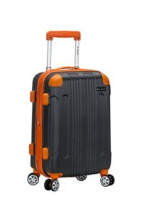 rockland london hardside spinner wheel luggage, charcoal, carry-on 20-inch