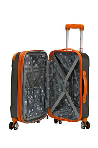 Rockland London Hardside Spinner Wheel Luggage, Charcoal, Carry-On 20-Inch