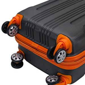 Rockland London Hardside Spinner Wheel Luggage, Charcoal, Carry-On 20-Inch