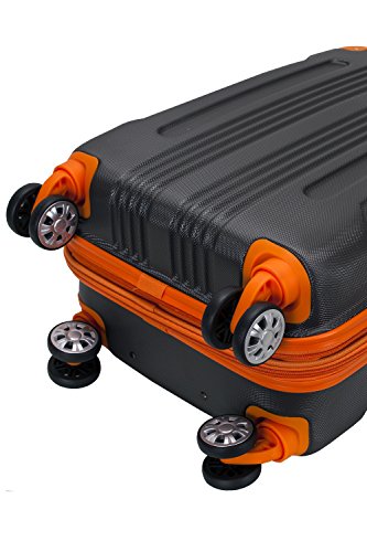 Rockland London Hardside Spinner Wheel Luggage, Charcoal, Carry-On 20-Inch