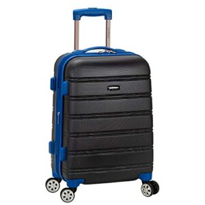 rockland melbourne hardside expandable spinner wheel luggage, grey, carry-on 20-inch