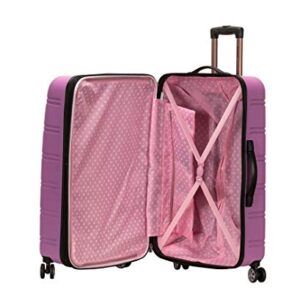 Rockland Melbourne Hardside Expandable Spinner Wheel Luggage, Pink, 3-Piece Set (20/24/28)