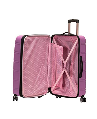 Rockland Melbourne Hardside Expandable Spinner Wheel Luggage, Pink, 3-Piece Set (20/24/28)