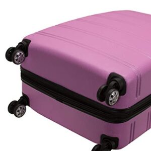 Rockland Melbourne Hardside Expandable Spinner Wheel Luggage, Pink, 3-Piece Set (20/24/28)