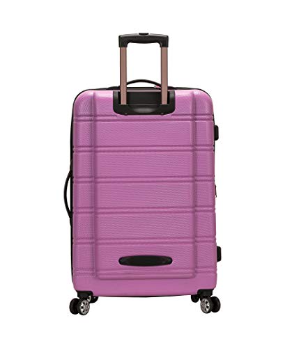 Rockland Melbourne Hardside Expandable Spinner Wheel Luggage, Pink, 3-Piece Set (20/24/28)