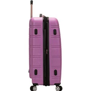 Rockland Melbourne Hardside Expandable Spinner Wheel Luggage, Pink, 3-Piece Set (20/24/28)