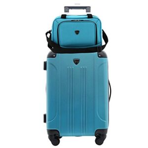 Travelers Club Chicago Hardside Expandable Spinner Luggage, Teal, 3 Piece Set