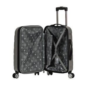 Rockland Melbourne Hardside Expandable Spinner Wheel Luggage, Silver, 2-Piece Set (20/28)