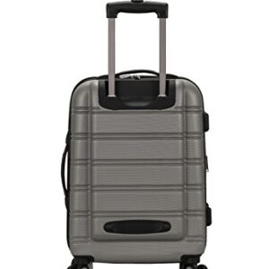 Rockland Melbourne Hardside Expandable Spinner Wheel Luggage, Silver, 2-Piece Set (20/28)