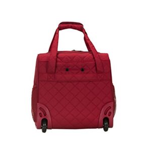 Rockland Melrose Upright Wheeled Underseater Carry-On Luggage, Red, 16-Inch