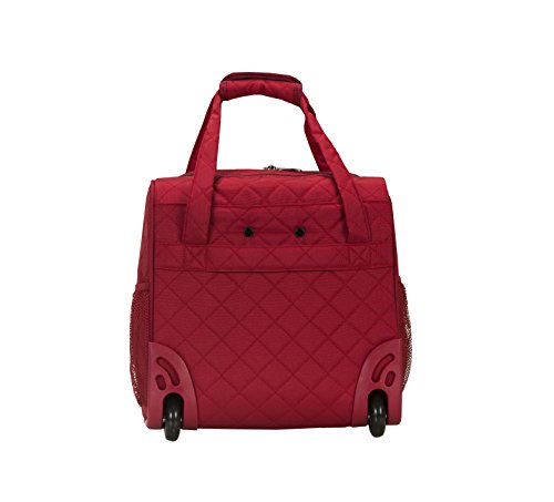 Rockland Melrose Upright Wheeled Underseater Carry-On Luggage, Red, 16-Inch