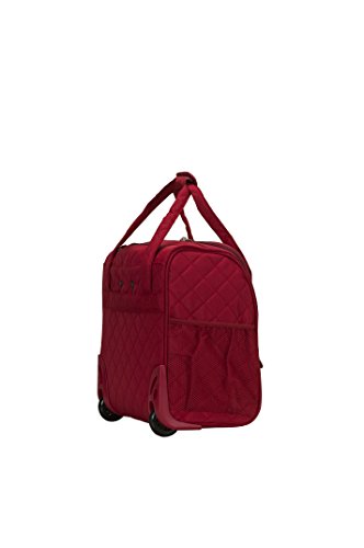 Rockland Melrose Upright Wheeled Underseater Carry-On Luggage, Red, 16-Inch