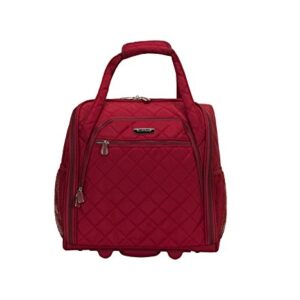 Rockland Melrose Upright Wheeled Underseater Carry-On Luggage, Red, 16-Inch