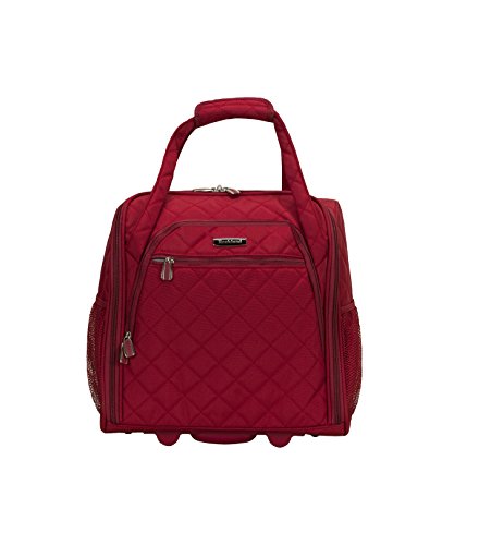 Rockland Melrose Upright Wheeled Underseater Carry-On Luggage, Red, 16-Inch
