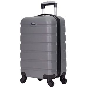 Wrangler Hardside Carry-On Spinner Luggage, Charcoal Grey, 20-Inch