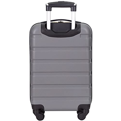 Wrangler Hardside Carry-On Spinner Luggage, Charcoal Grey, 20-Inch