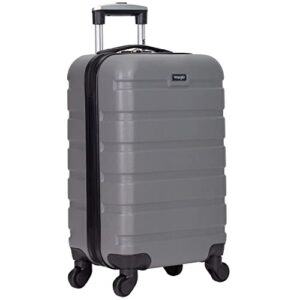 Wrangler Hardside Carry-On Spinner Luggage, Charcoal Grey, 20-Inch