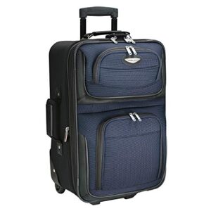 travel select amsterdam expandable rolling upright luggage, navy, carry-on 21-inch
