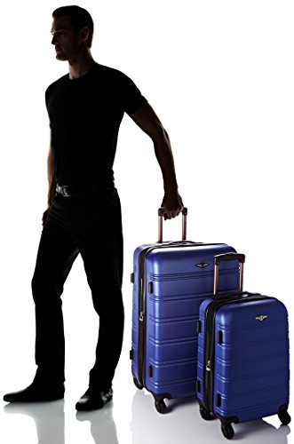 Rockland Melbourne Hardside Expandable Spinner Wheel Luggage, Blue, 2-Piece Set (20/28)