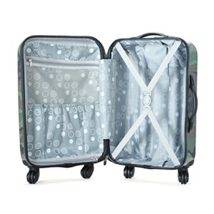 Rockland Safari Hardside Spinner Wheel Luggage, Camouflage, Carry-On 20-Inch