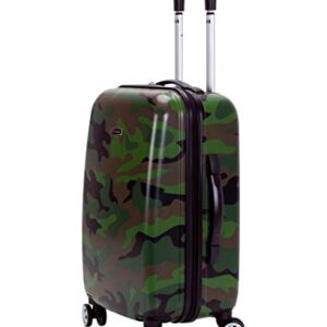 Rockland Safari Hardside Spinner Wheel Luggage, Camouflage, Carry-On 20-Inch